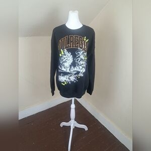 Civil Regime "Off The Beaten Path"  Black Crewneck Sweatshirt Size M